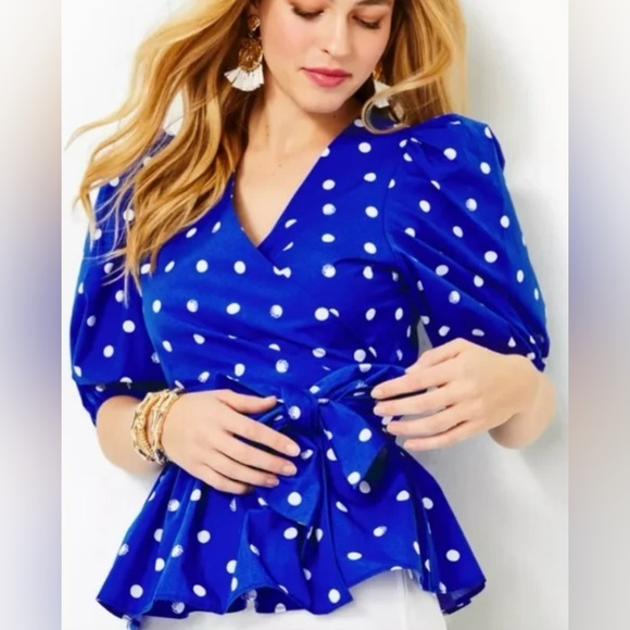 Lilly Pulitzer Kara Cotton Wrap Top - Picture 12 of 17